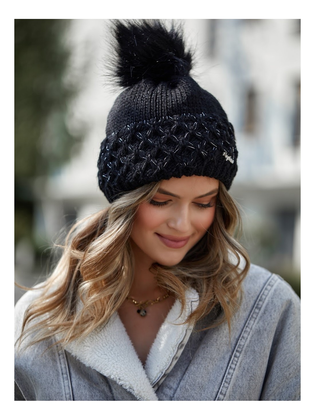 Black winter hat C14 - Online store - Boutique